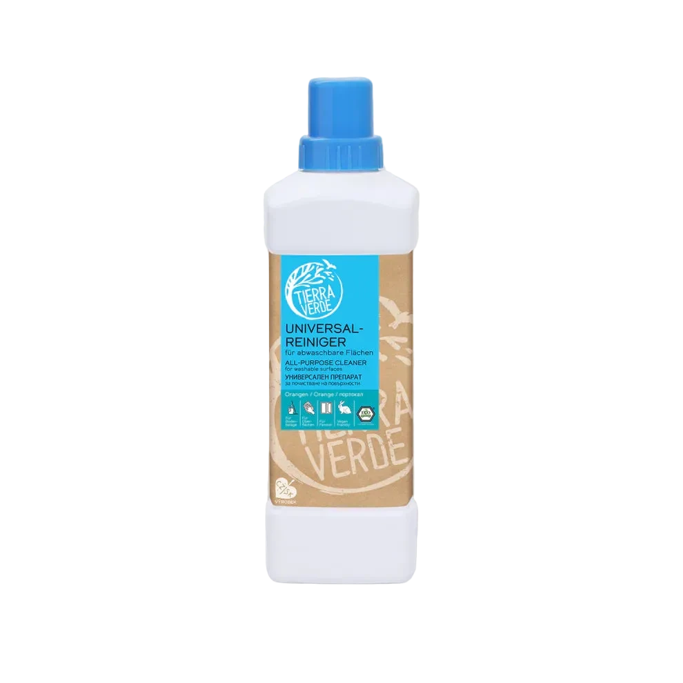 Terra Verde universal cleaner bottle on a light gray background